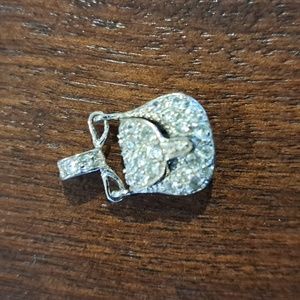 925 Vintage Purse/Bag Pendant 925 Silver & Rhinestones